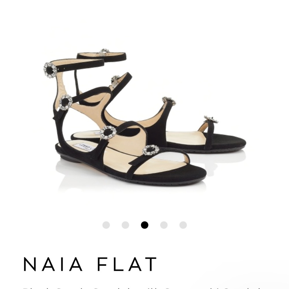 Jimmy Choo Naia Flat black suede Sandals